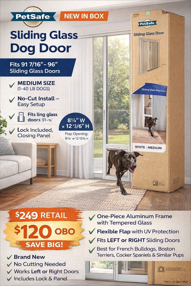 NEW Petsafe Dog Pet Door Medium Sliding Glass Door