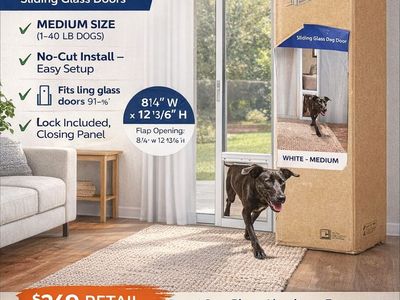 NEW Petsafe Dog Pet Door Medium Sliding Glass Door