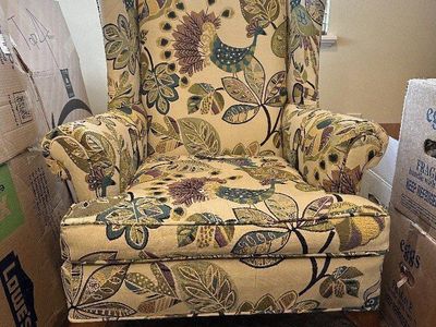 1990s comfortable wingback armchair
