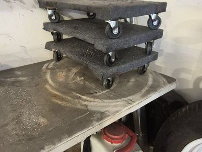 Set of 3 Carpeted Moving Dollies with Caster Wheels. 1,000lb cap. $15 each 4total