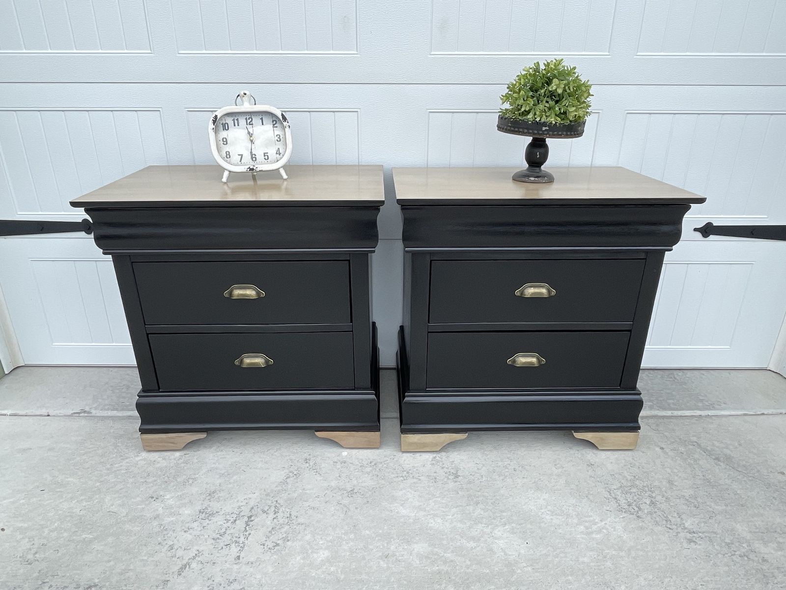 Modern black & wood nightstands