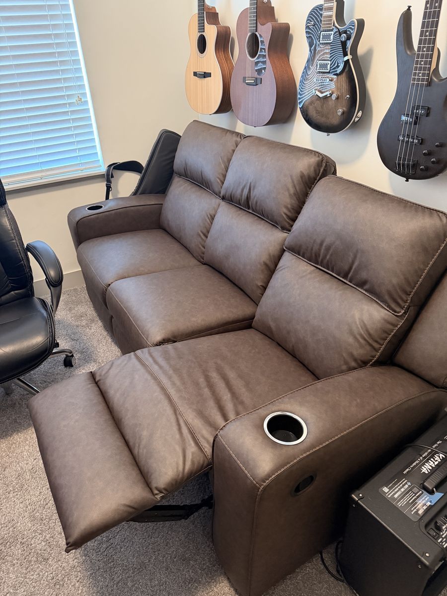 Faux Leather Recliner Couch