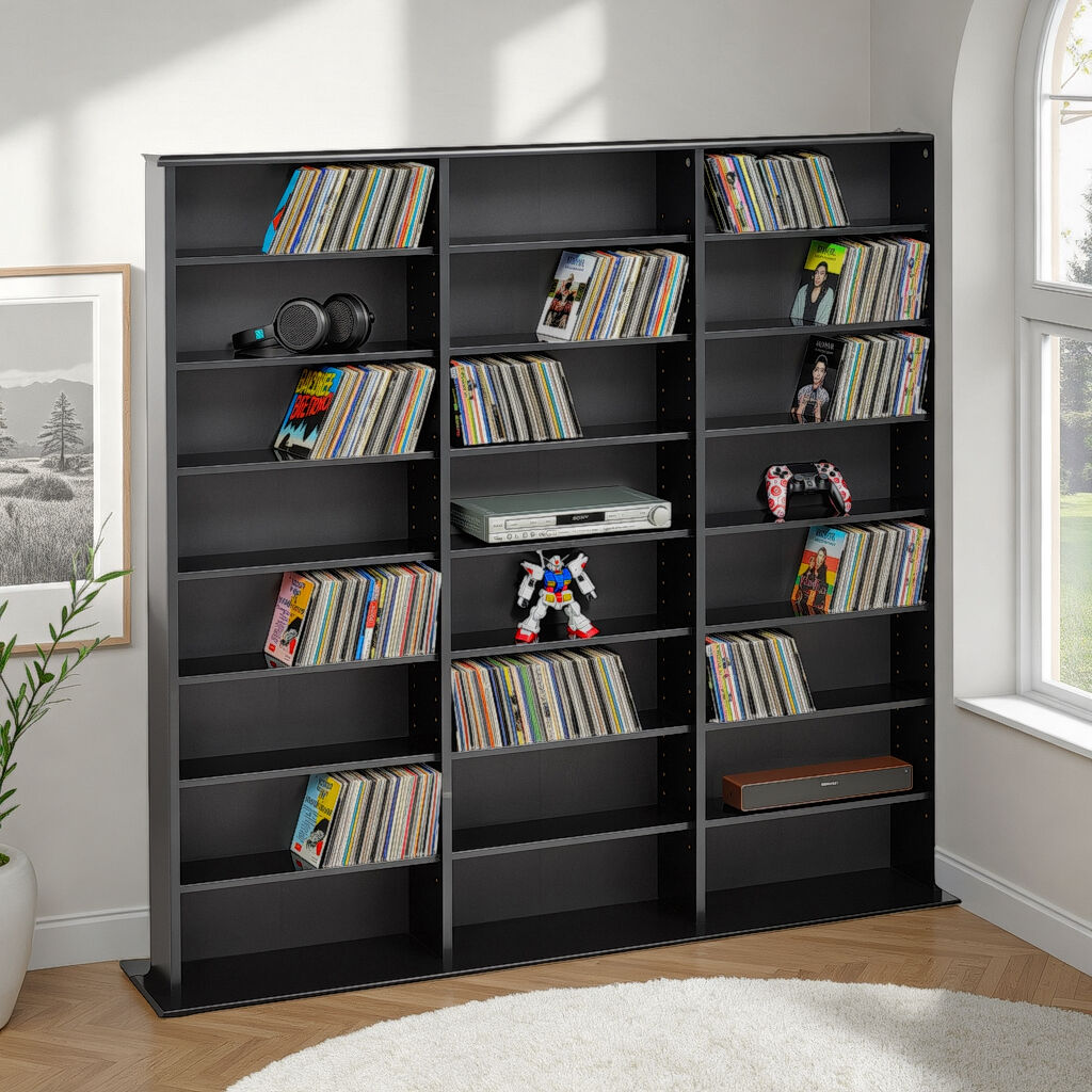 SLATE MEDIA 56 TRIPLE TOWER MEDIA STORAGE – BLACK