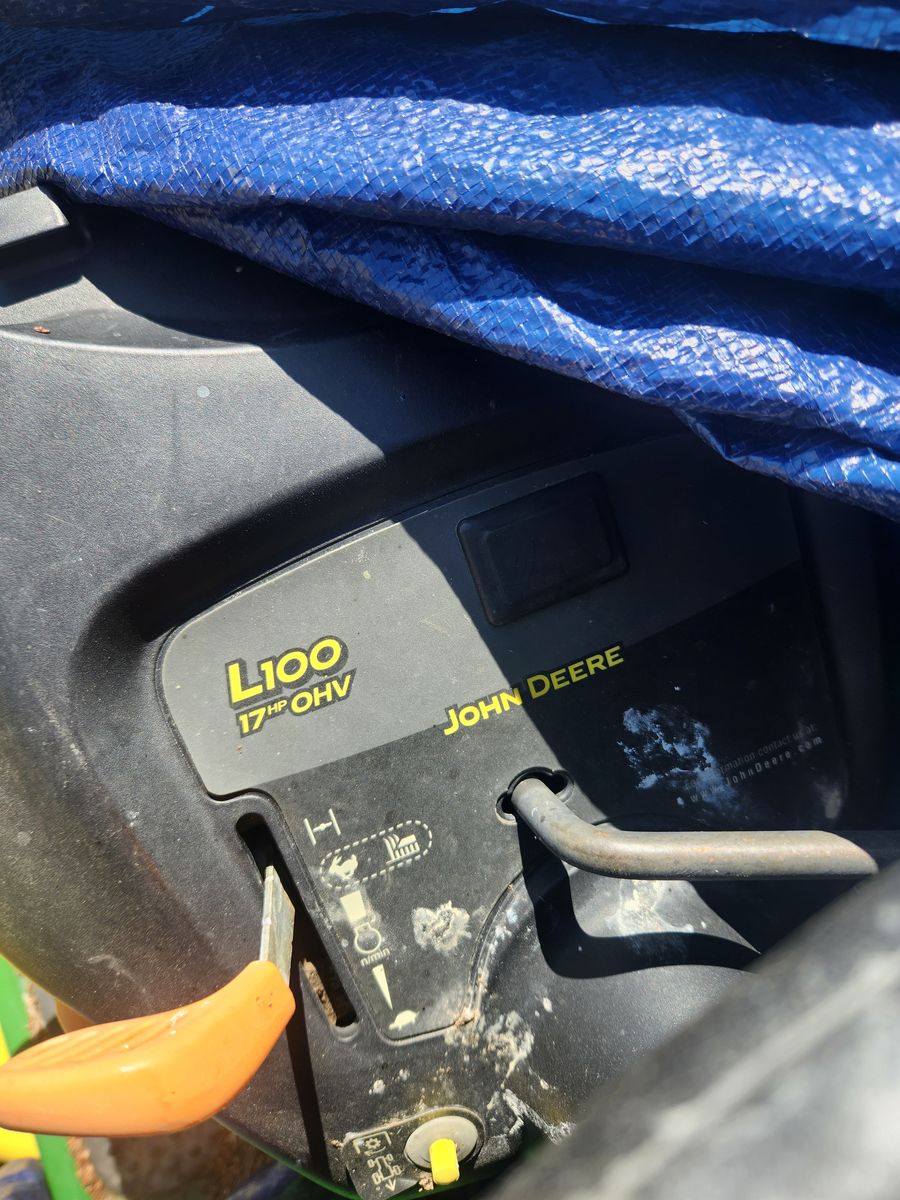 Miscellanous John Deere Riding Mower parts, wheels,transmission,dash,wiring,frame steering,deck,tank, MOTOR SOLD