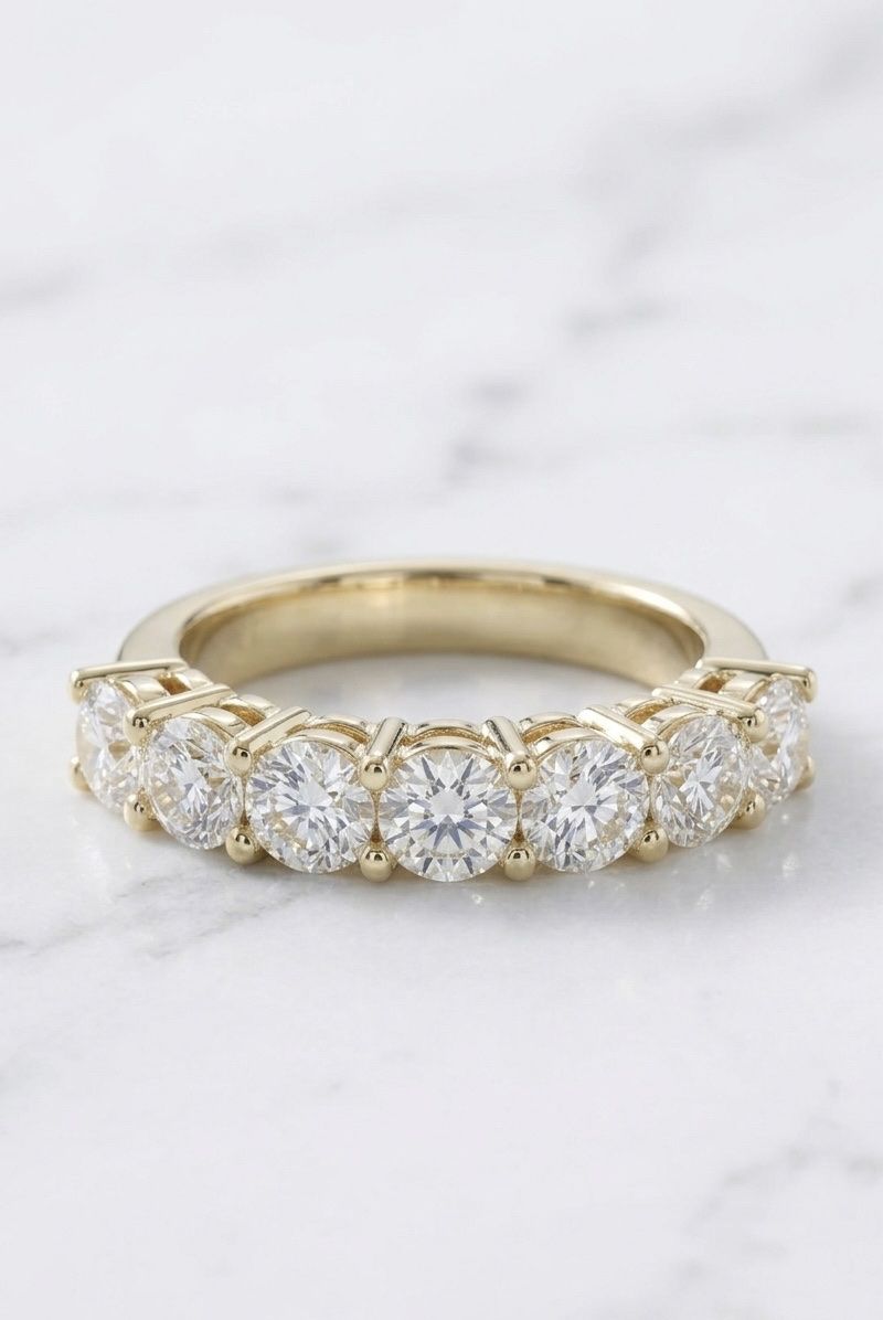 Wedding band 14k yellow gold 1ct (lab)