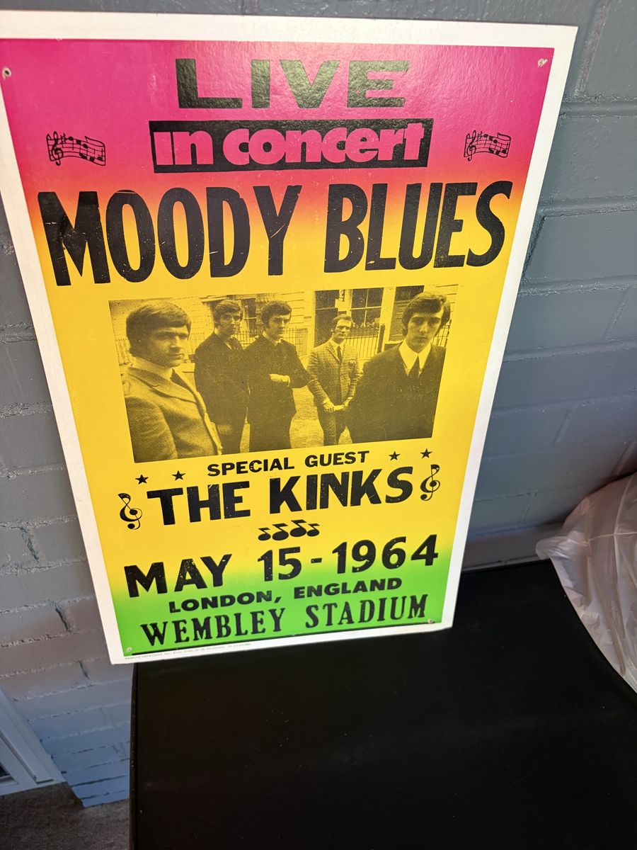 Retro 1964 British rock cardboard poster art