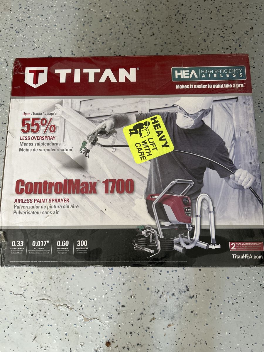 Titan ControlMax 1700 HEA Airless Paint Sprayer - 0.60 HP, 0.33 GPM
