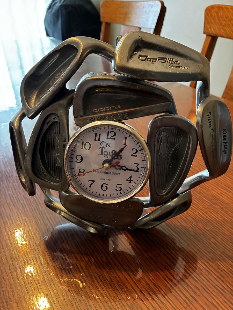 Golf Clock Real Metal Clubs