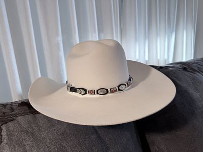 Western Cowboy Hat, Leather Chaps, and Leather Cuffs - Rodeo/Equestrian Gear Set
