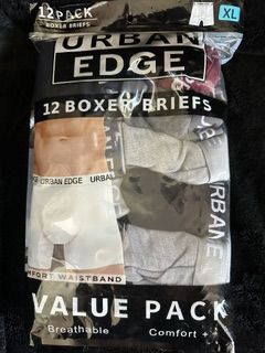 Urban Edge Men's 12-Pack Boxer Briefs Size XL Value Pack