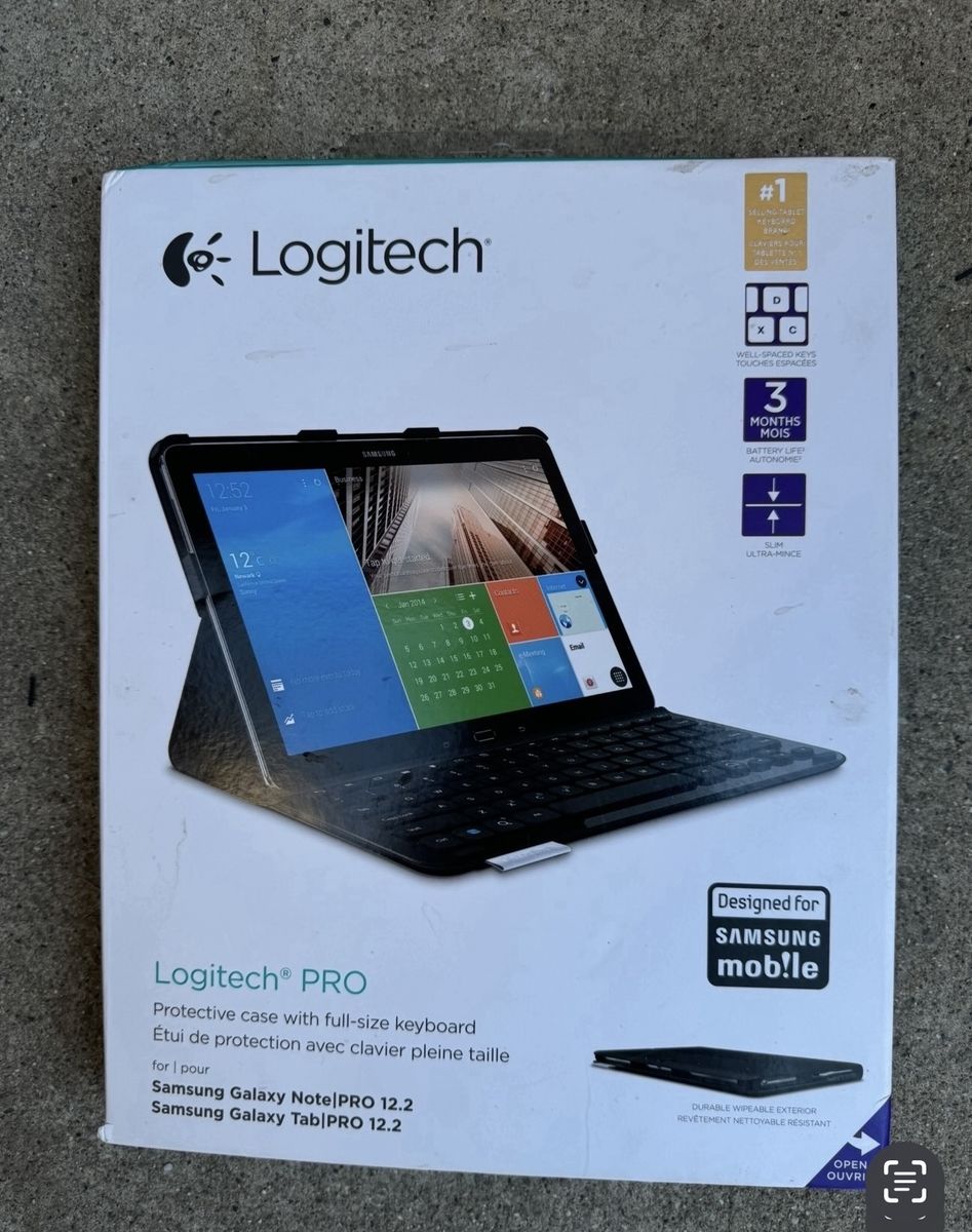 Logitech PRO Protective Case with Full-Size Keyboard for Samsung Galaxy Note/Tab PRO 12.2