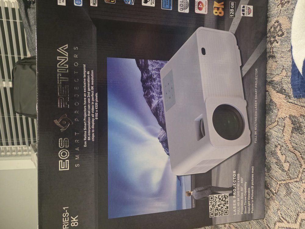 8k smart projector and 8k screen