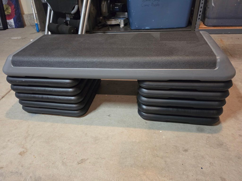 The Step Original Aerobic Platform with 8 Risers - Adjustable Height Fitness Stepper