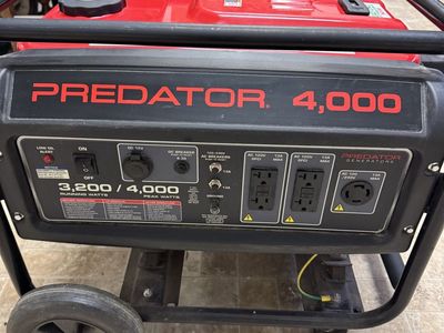 Predator 4000 Peak Watts / 3200 Running Watts Portable Gas Generator