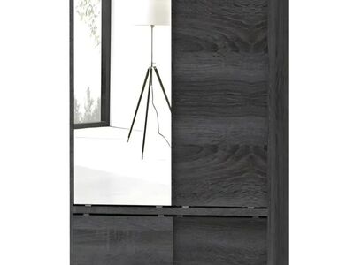 Charred Oak Wardrobe Organizer Cabinet by Home Bas