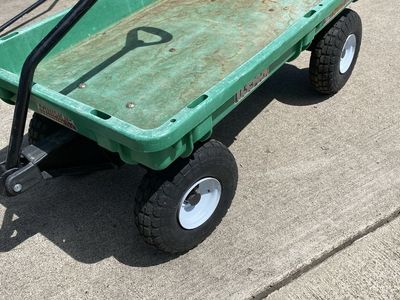 Millside Industries Green Utility Cart Wagon with Pneumatic Tires
