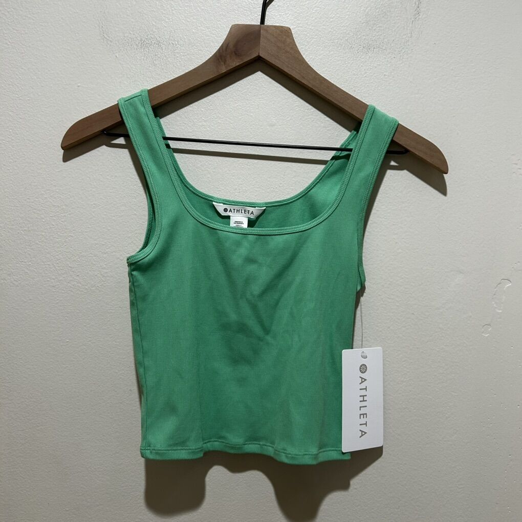 NWT Athleta Signature Rib Square Neck Track Top