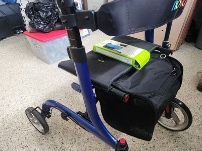 NOVA Blue Rolling Walker / Rollator with Seat and Storage Bag