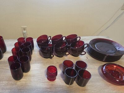Ruby Red Vintage glassware (read description)