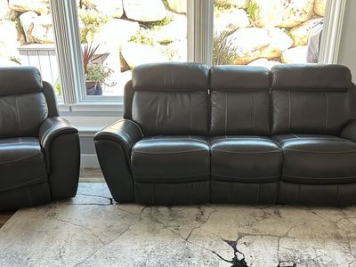 Genuine Leather Power Sofa & Recliner - Sterling II Collection