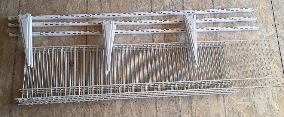 60 Inch Rail Upright Wall Shelving System with 12 Inch Locking Shelf Bracket Adjustable Heavy Duty.