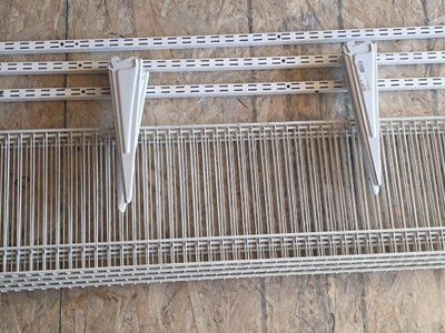 60 Inch Rail Upright Wall Shelving System with 12 Inch Locking Shelf Bracket Adjustable Heavy Duty.