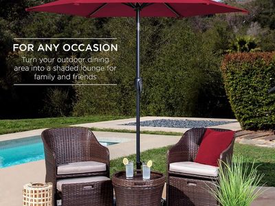 Best Choice Products 7.5ft Heavy-Duty Round Outdoor Market Table Patio Umbrella w/Steel Pole