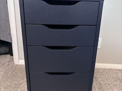 IKEA Alex 5-Drawer Storage Unit in Dark Blue, Minor Cosmetic Wear