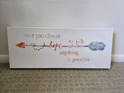 Boho Arrow "Once You Choose Hope Anything Is Possible" Canvas Wall Art Decor