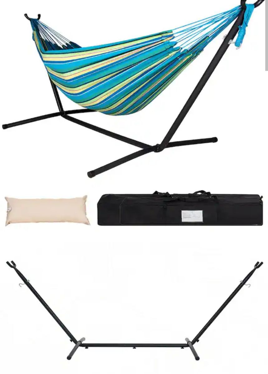 New in Box Lazy Daze Hammocks Camping Outdoor Classic Hammock with 9FT Space Saving Steel Stand