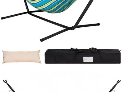 New in Box Lazy Daze Hammocks Camping Outdoor Classic Hammock with 9FT Space Saving Steel Stand