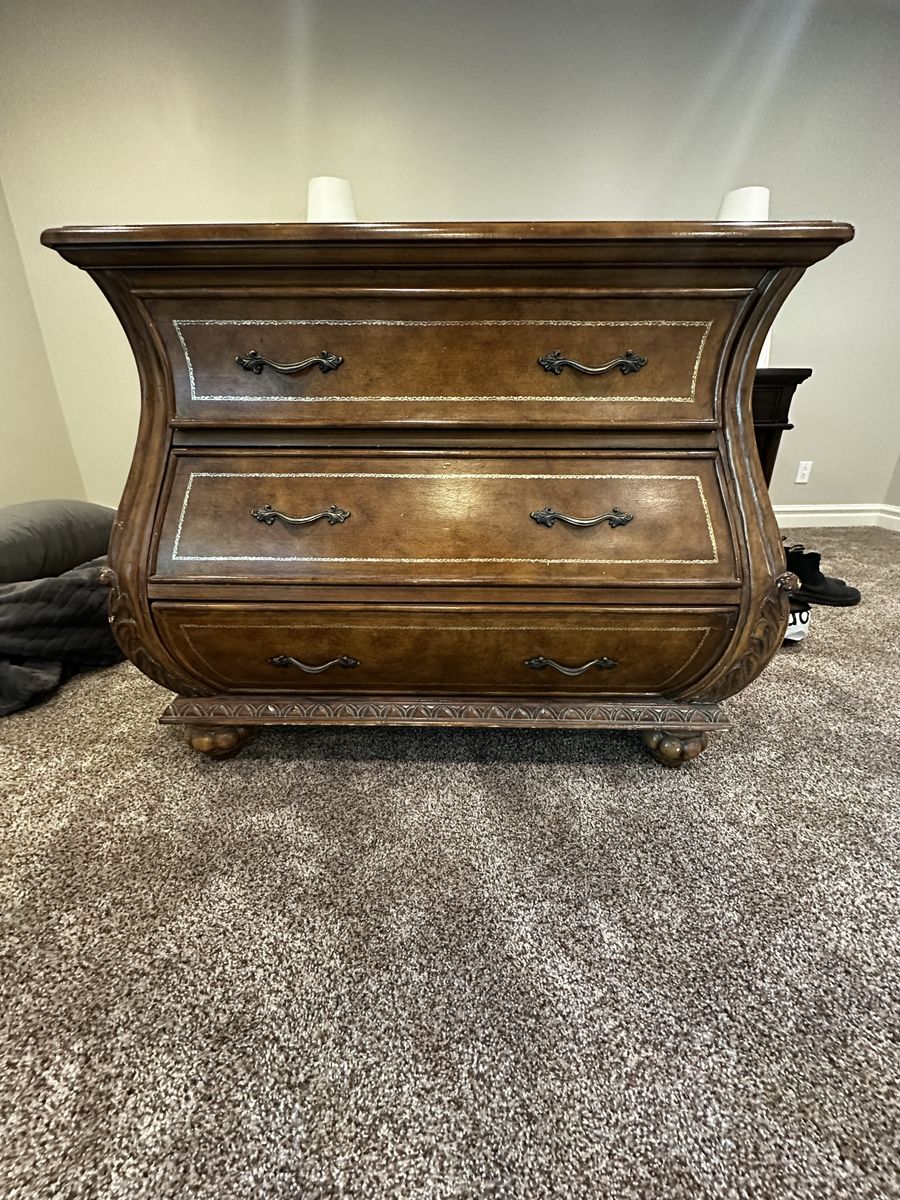 Vintage dresser with gold inlay