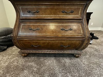 Vintage dresser with gold inlay