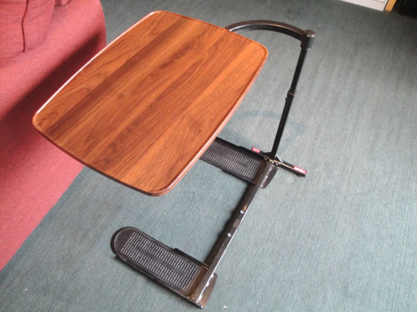 Wonder Tray 20 in. x 15 in. Brown Rectangular End Table with 360 ° Swivel Arm