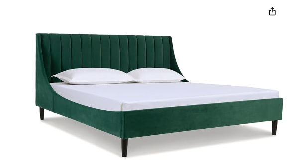King bed frame Jennifer Taylor Home Aspen Vertical Tufted Modern Headboard Platform Bed Set