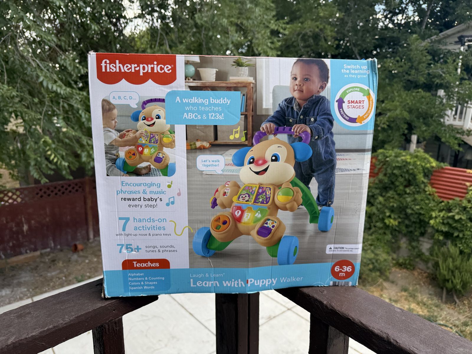 Fisher-Price Laugh & Learn Smart Stages Puppy Walker - Ages 6-36m, ABCs & 123s, Music