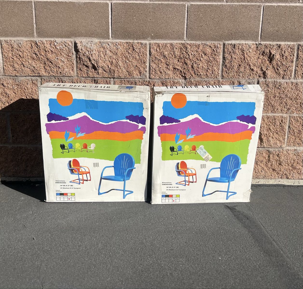 2 Metal Clam Art Deco Patio Chairs New In Box