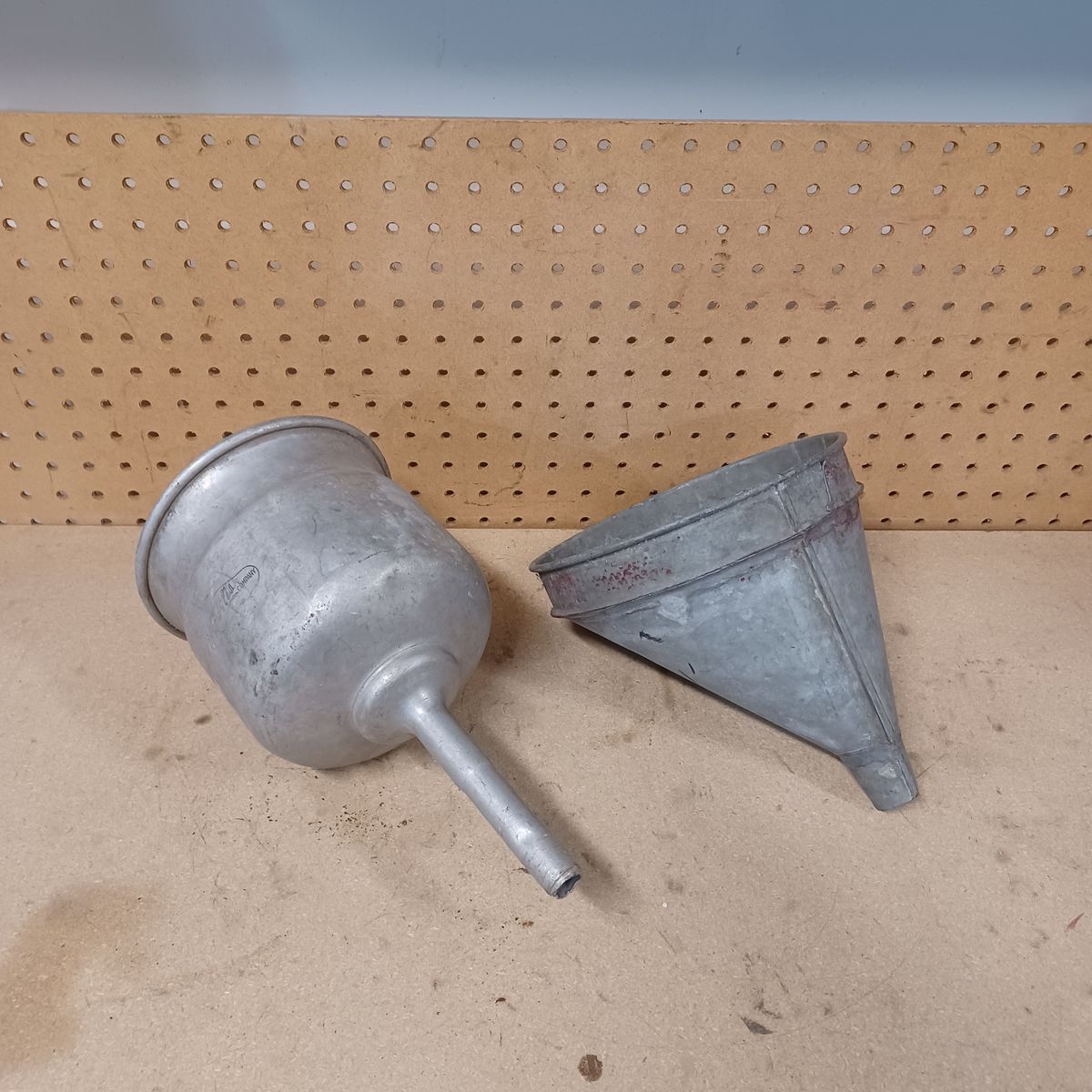 Vintage metal funnels