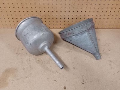 Vintage metal funnels