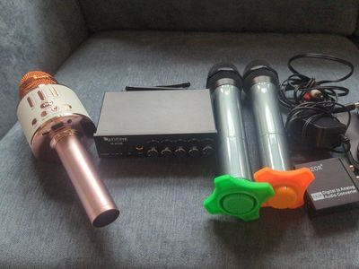 Wireless Microphone System and Handheld Bluetooth Karaoke Mic