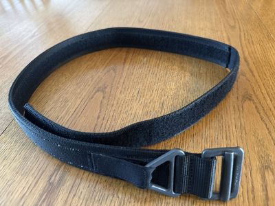 BLACKHAWK! Medium Black Tactical Gear Riggers Belt with D-Ring Buckle, 48-inch length, adjustable to 41-inches, 1.75-inch width