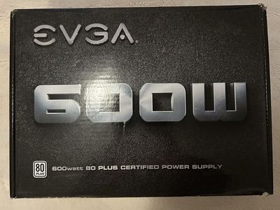 EVGA 600W 80 Plus Power Supply — New, Never Used (Open Box)