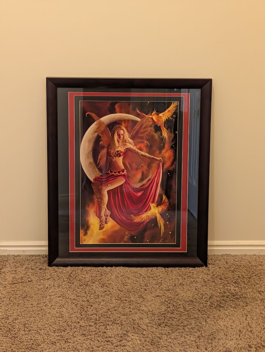 Limited Edition Nene Thomas Framed Print - "Fire Moon" #66/1000 (w/ COA)