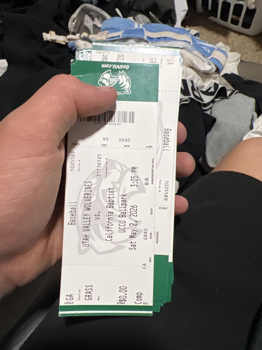 UVU Baseball grass seats Friday, Saturday, Sunday