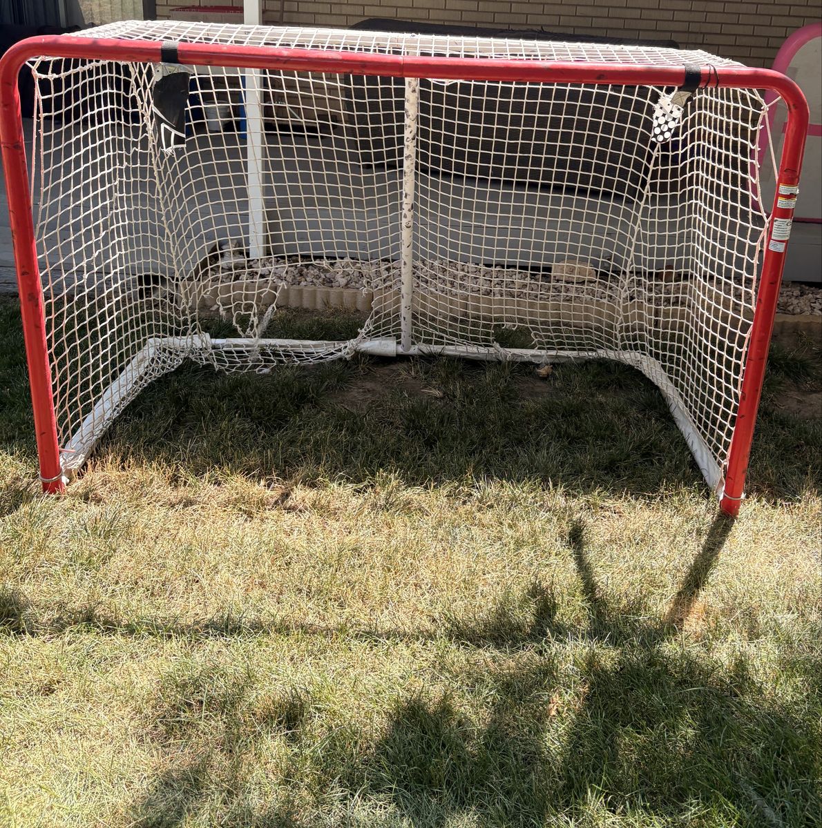 Youth Street Hockey Goal with Red Metal Frame and Net