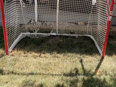Youth Street Hockey Goal with Red Metal Frame and Net