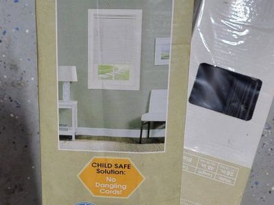 NIB Achim Morningstar 1" Cordless Vinyl Mini Blind - Black 28" x 48"