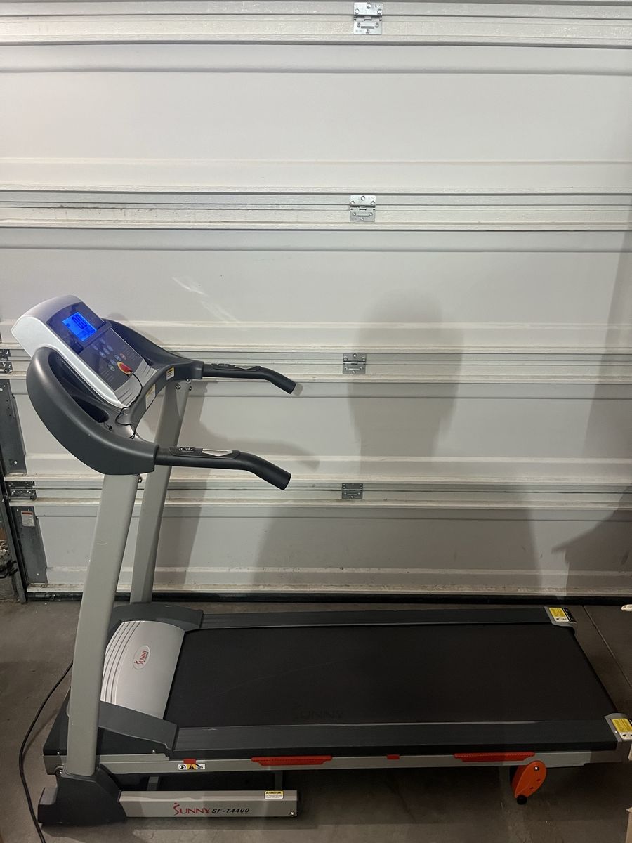Sunny SF-T4400 Folding Treadmill with LCD Display, Gray/Black