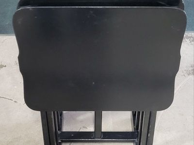 Vintage Woodcraft "Lap-High Table" Black TV Tray Tables with Folding Legs.