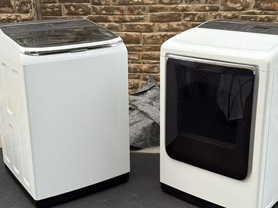 Samsung White Top-Load Washer & Dryer Set - Excellent Condition Appliances